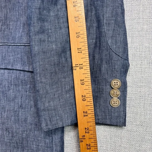 Joseph Abboud Linen Sport Coat Blazer Jacket Men Medium Blue Lightweight Coastal - Picture 11 of 14